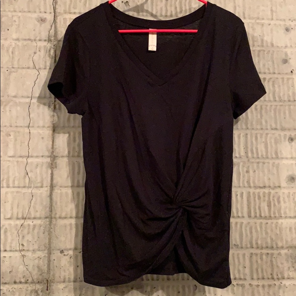 Altar’d State Black Tie Front Tee